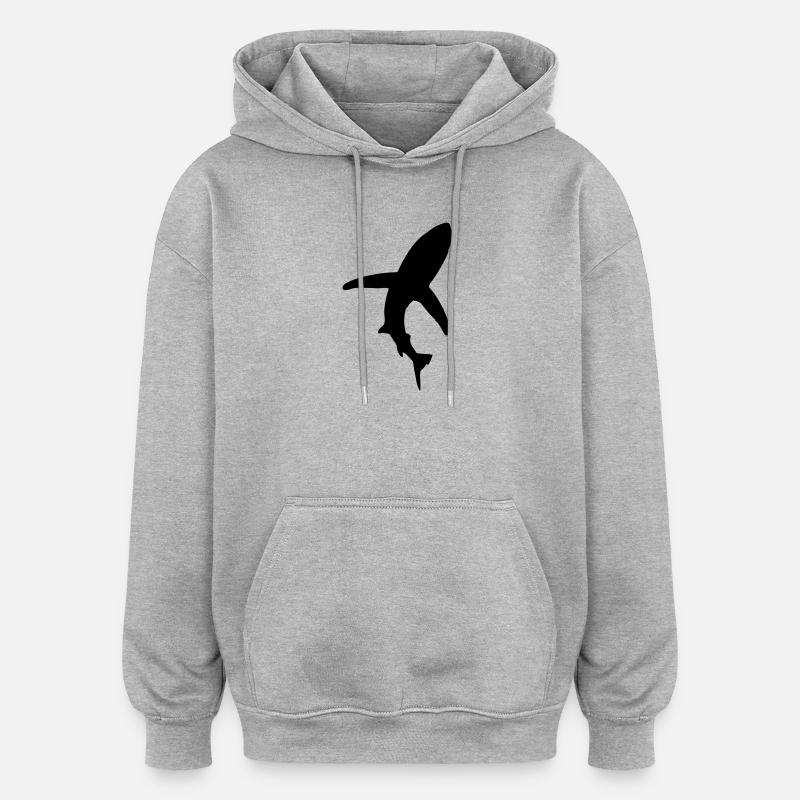 hai_1 - Sweat à capuche oversize unisexe - gris chiné