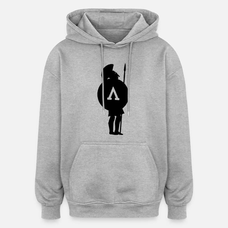 Spartan10 - Sweat à capuche oversize unisexe - gris chiné