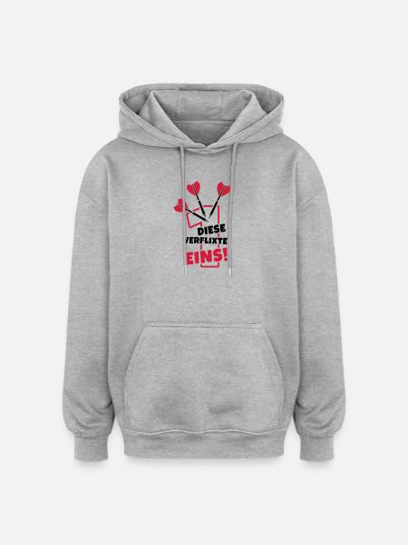 dart humor dartpfeile - Oversized Unisex Hoodie - Grau meliert