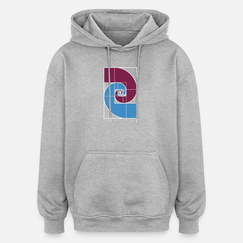 Nombre d’or de Fibonacci - Sweat à capuche oversize unisexe - gris chiné