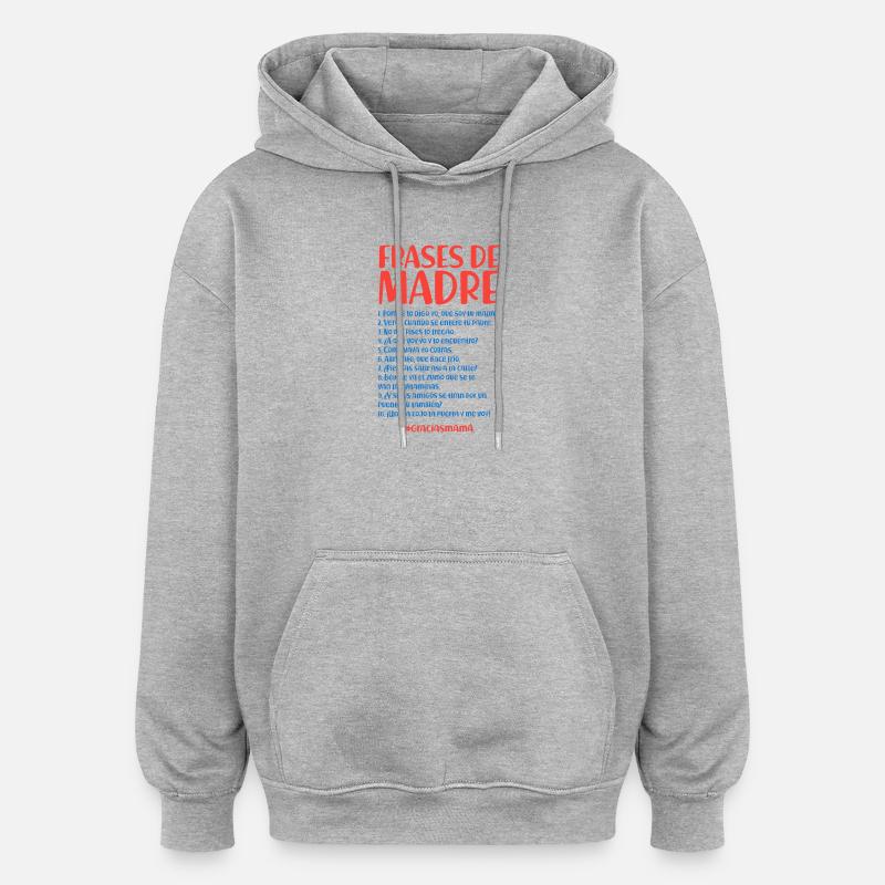 Citations de la mère - Sweat à capuche oversize unisexe - gris chiné