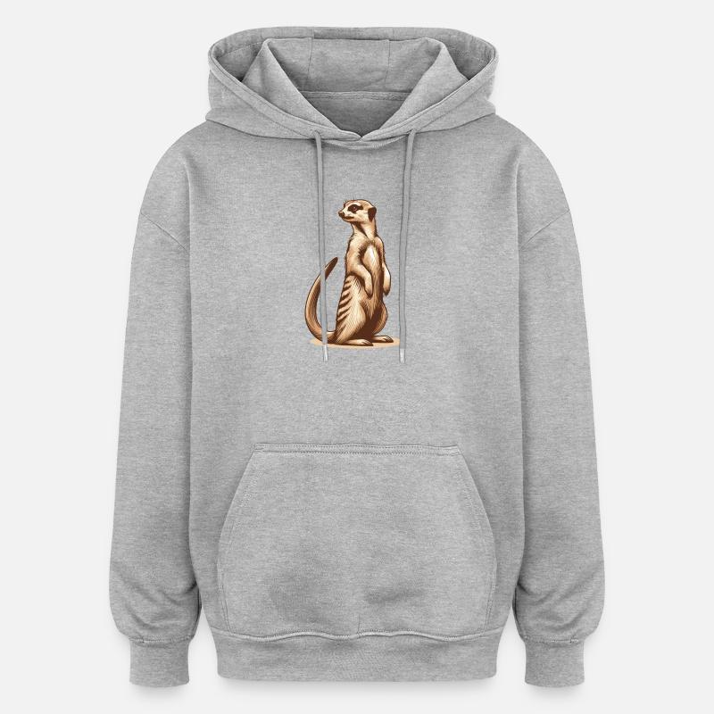 Erdmännchen - Oversized Unisex Hoodie - Grau meliert