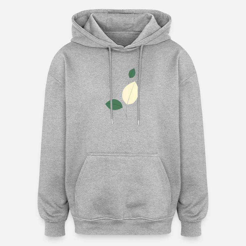 Nature minimaliste de l’étude des feuilles - Sweat à capuche oversize unisexe - gris chiné