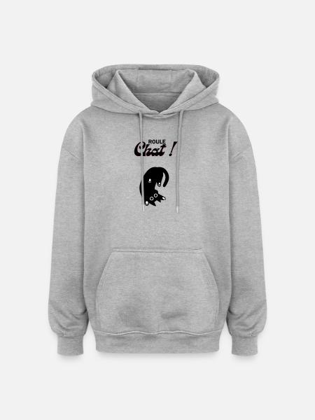 Freewheeling cat! - Oversized Unisex Hoodie - heather grey