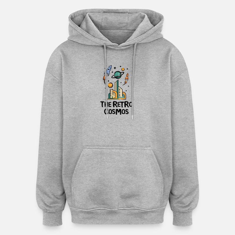 Future City avec des missiles - Sweat à capuche oversize unisexe - gris chiné