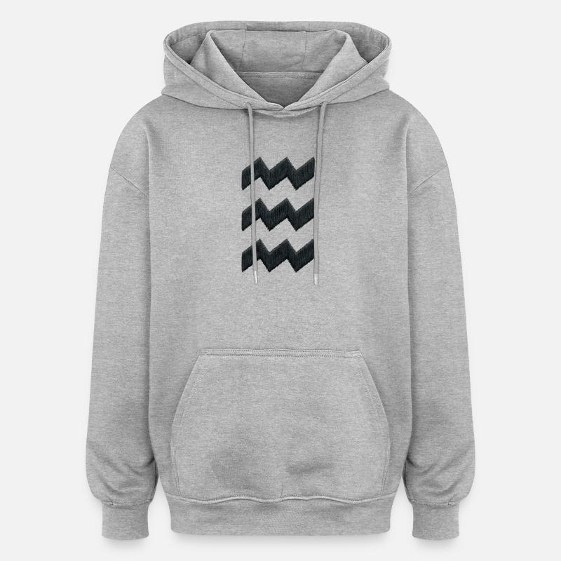 Broderie Eindhoven Vibes en noir (imprimé) - Sweat à capuche oversize unisexe - gris chiné