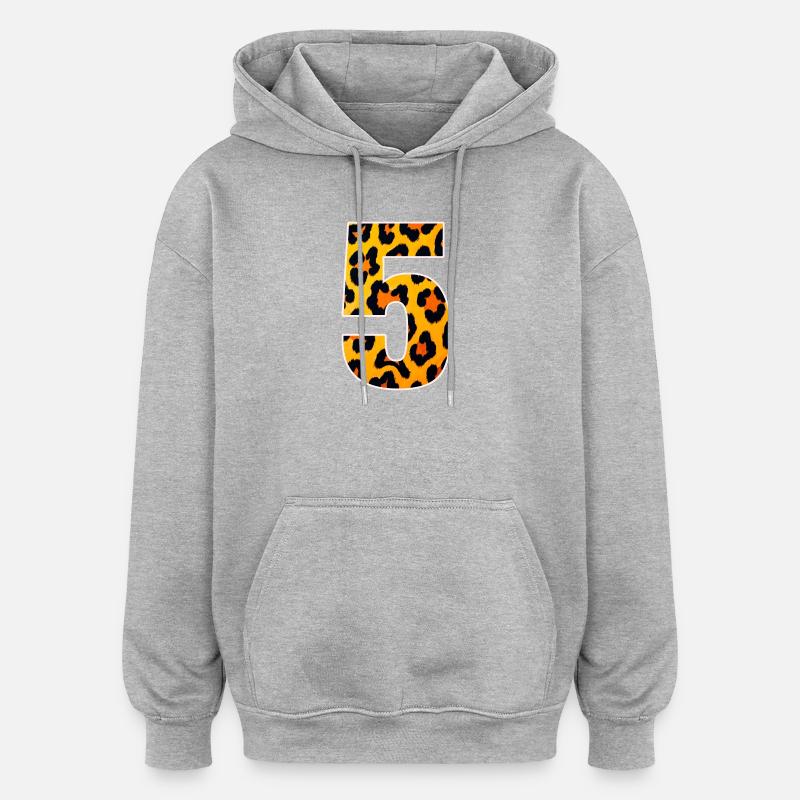 Motif de fourrure Léopard 5 - Sweat à capuche oversize unisexe - gris chiné