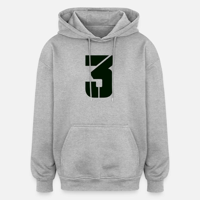 3 - Sweat à capuche oversize unisexe - gris chiné