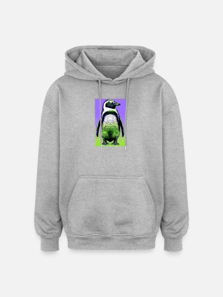 penguin - Oversized Unisex Hoodie - heather grey