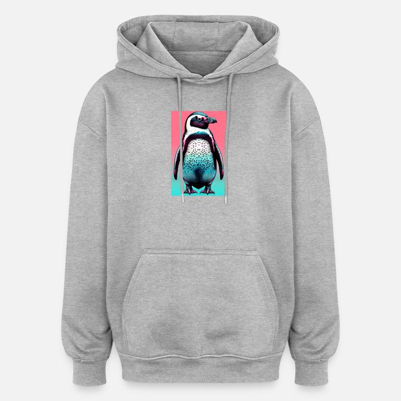 penguin - Oversized Unisex Hoodie - heather grey