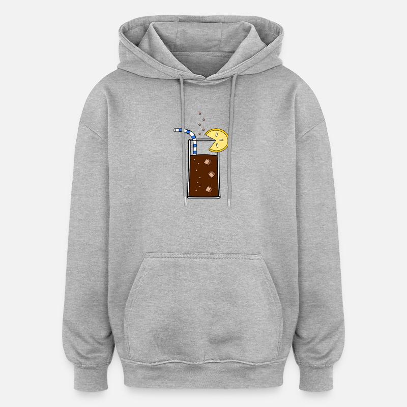 Glas_Cola - Sweat à capuche oversize unisexe - gris chiné
