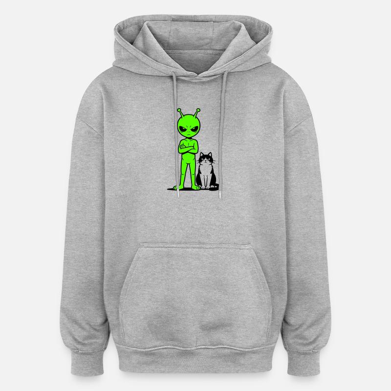 Alien Comic Humor - Oversized Unisex Hoodie - heather grey