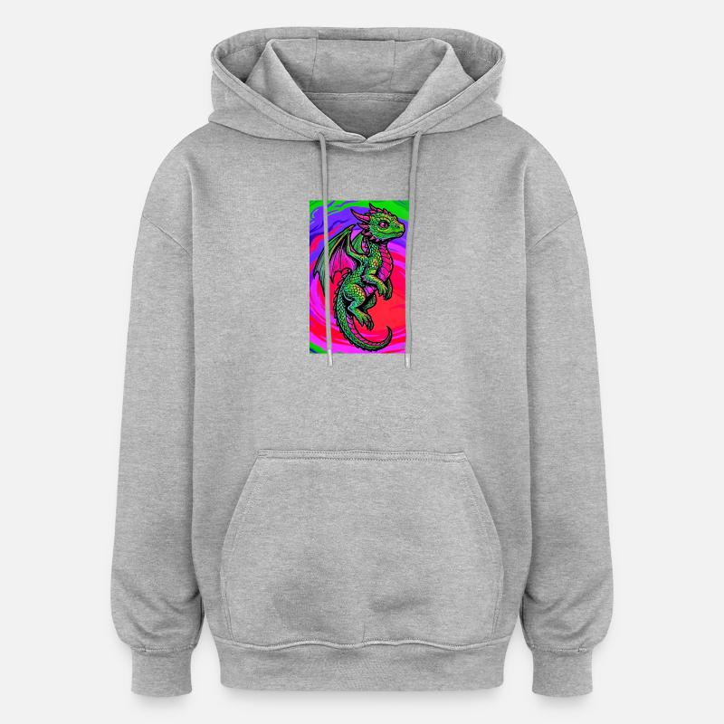 dragon - Oversized Unisex Hoodie - heather grey