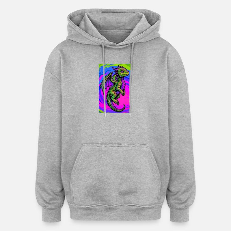 dragon - Oversized Unisex Hoodie - heather grey