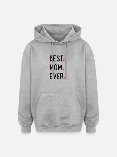 Best Mom - Oversized Unisex Hoodie - heather grey