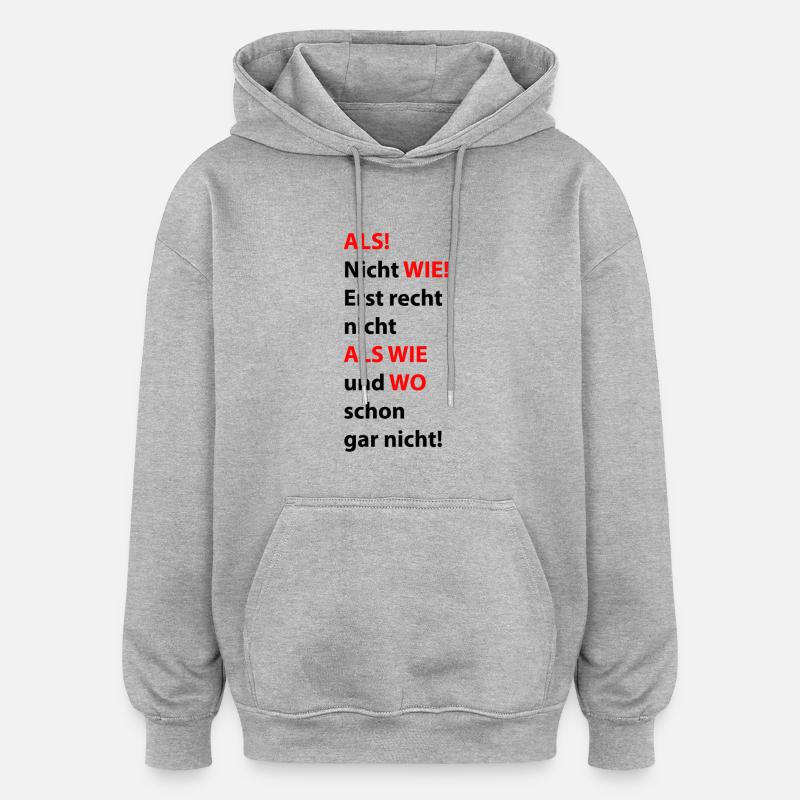 als! - Oversized Unisex Hoodie - Grau meliert