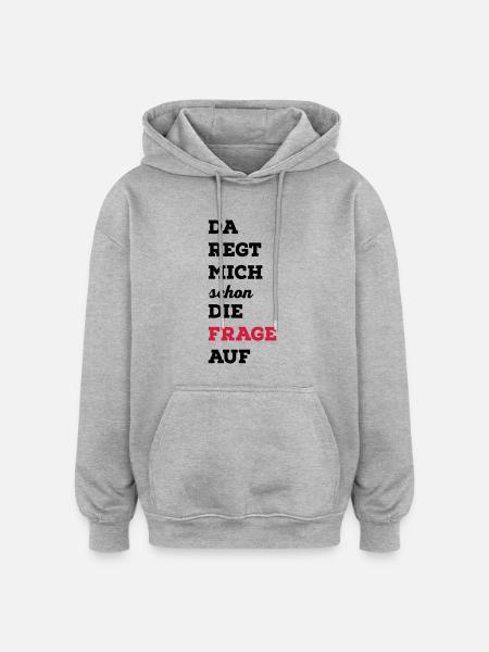 lustig - Oversized Unisex Hoodie - Grau meliert