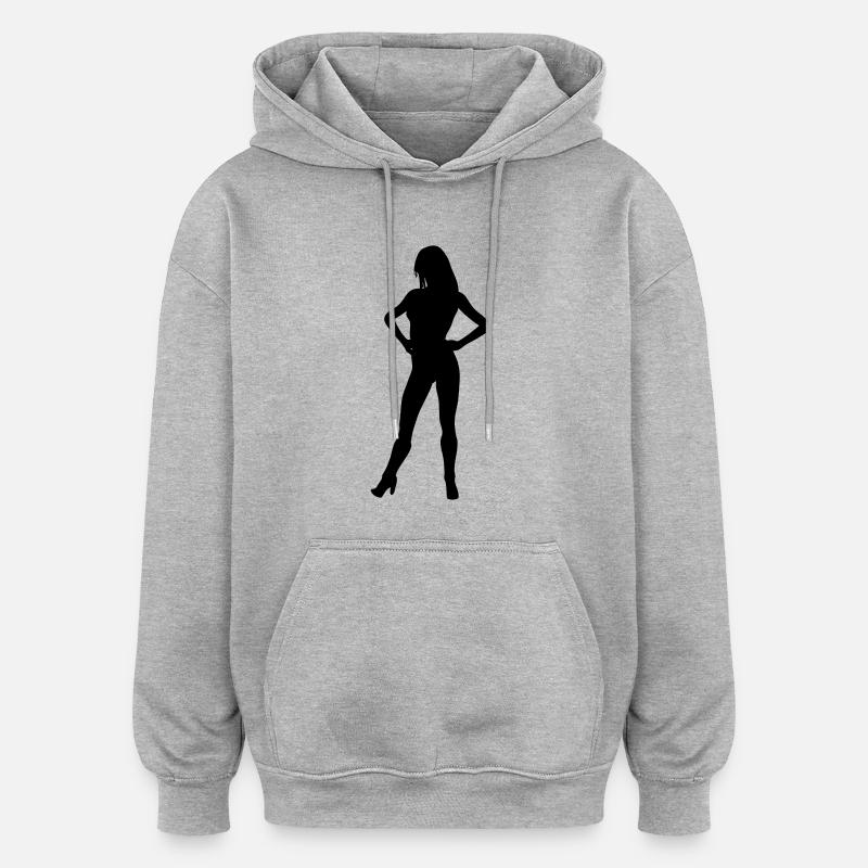 Silhouette silhouette silhouette - Sweat à capuche oversize unisexe - gris chiné