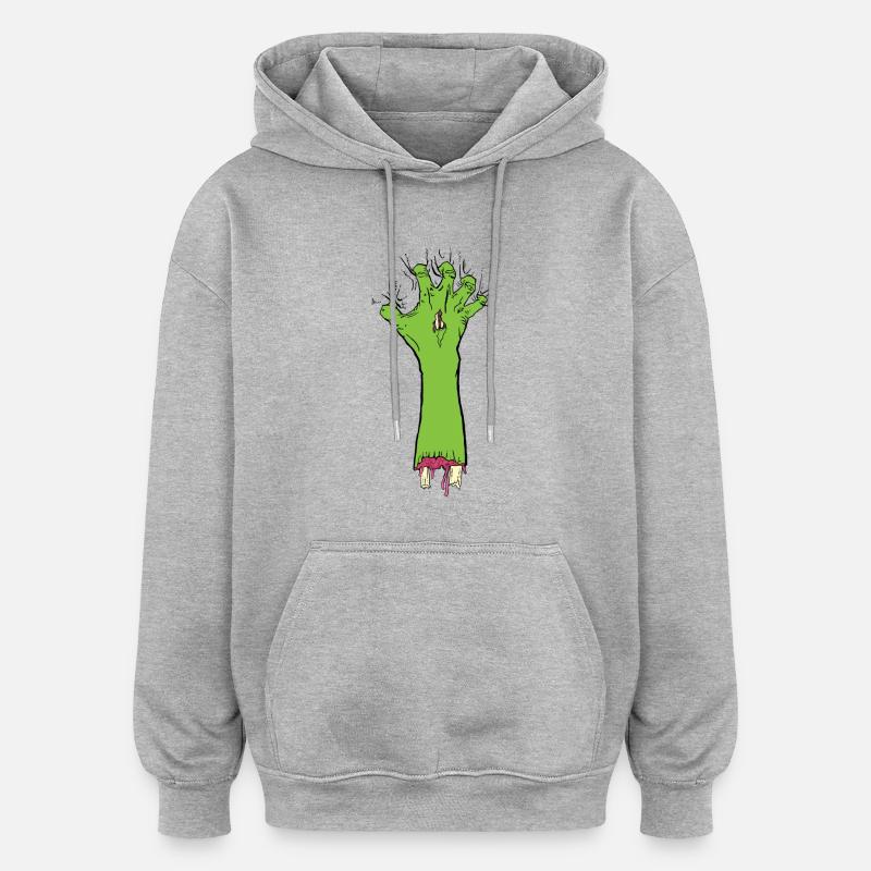 Zombie Greifer - Oversized Unisex Hoodie - Grau meliert