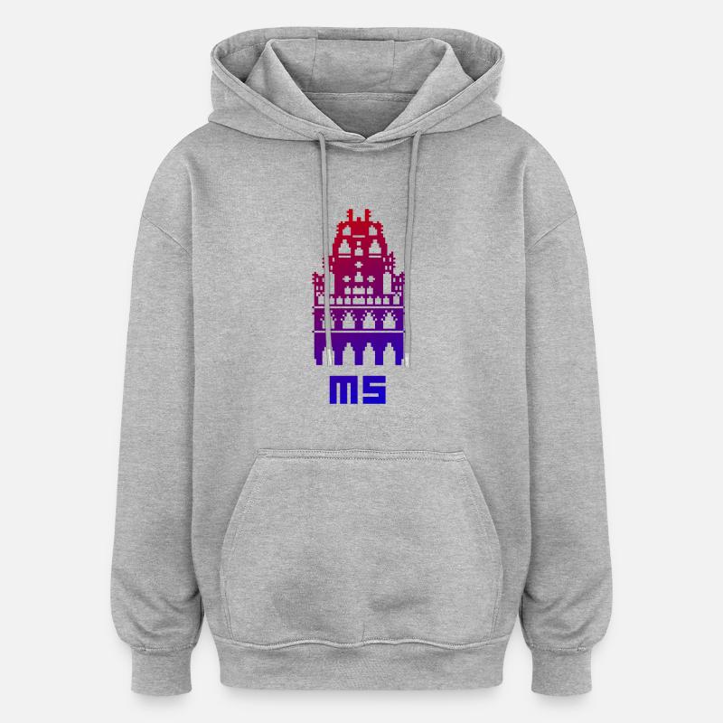 MS Modern Pixel Art - Oversized Unisex Hoodie - heather grey