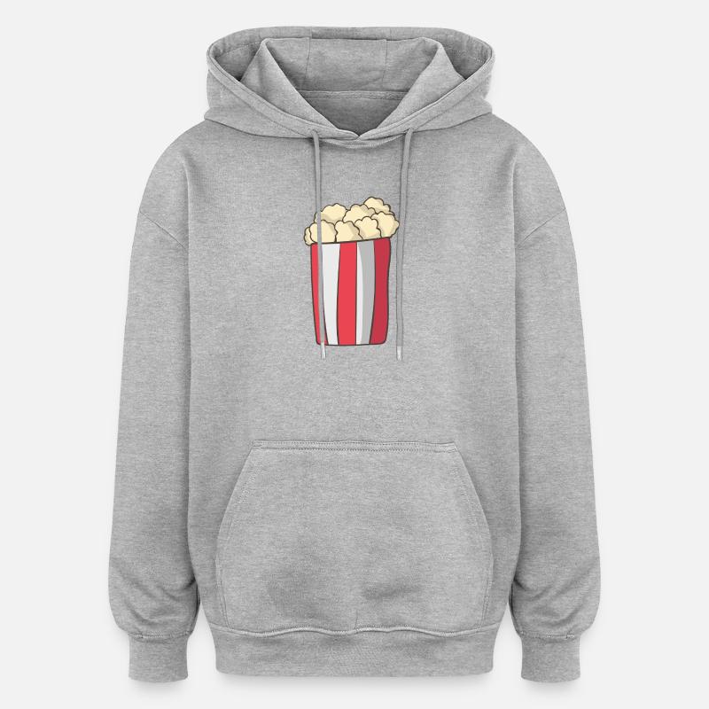 pop-corn - Sweat à capuche oversize unisexe - gris chiné