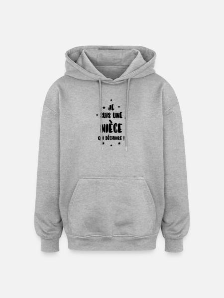 Nichte / Neffe / Onkel / Tante - Oversized Unisex Hoodie - Grau meliert
