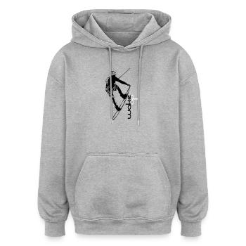 wake up wakeboard - Oversized Unisex Hoodie - heather grey - Front - Noah (186cm)