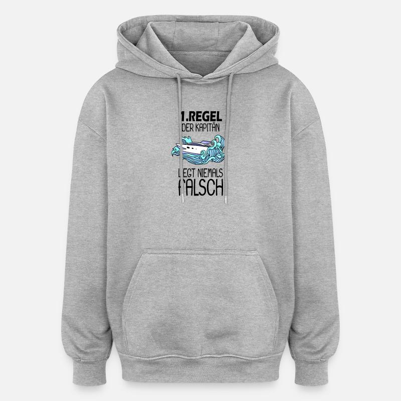 Motorboot Kapitän Bootsführerschein - Oversized Unisex Hoodie - Grau meliert