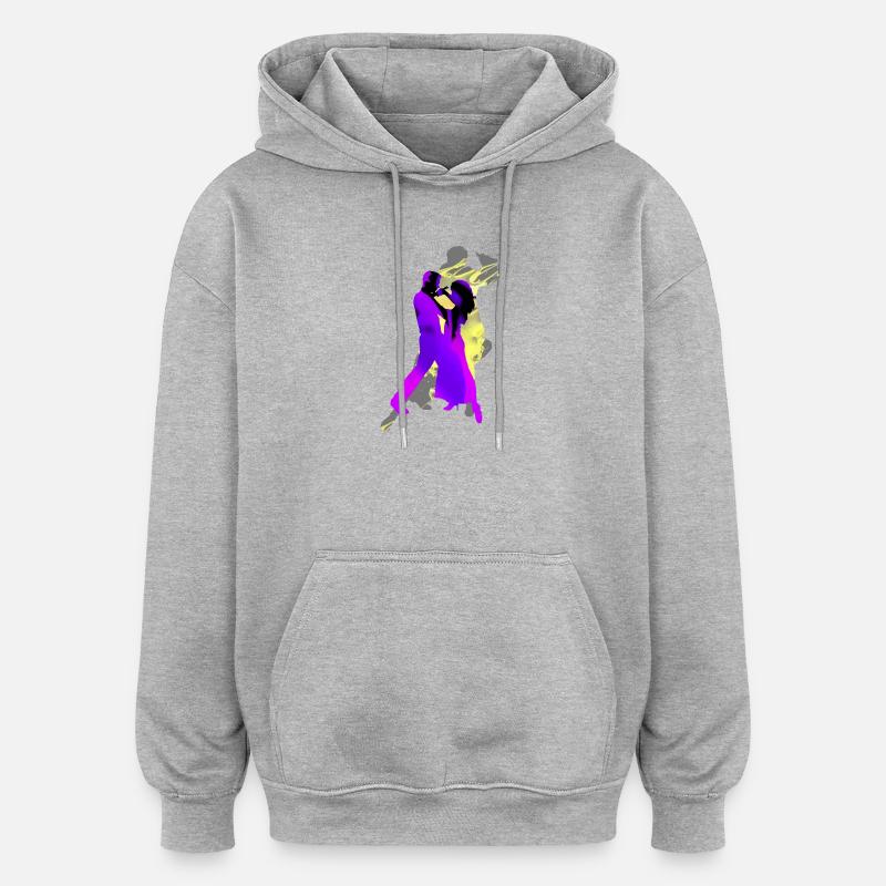 Danseurs de tango argentin - Sweat à capuche oversize unisexe - gris chiné