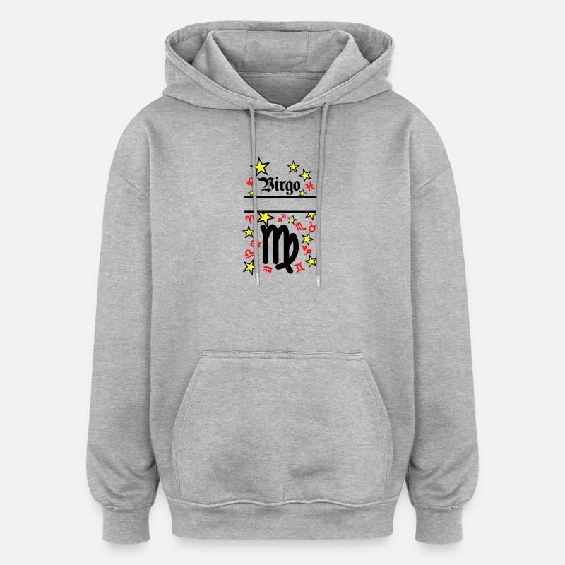 Vierge Signe du zodiaque Vierge - Sweat à capuche oversize unisexe - gris chiné