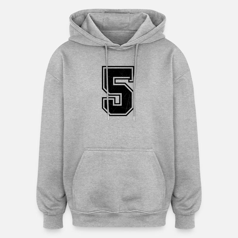 Style géométrique à 5 en ligne - Sweat à capuche oversize unisexe - gris chiné