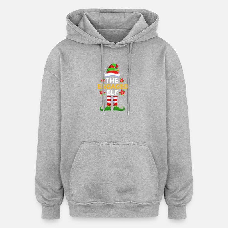Elfe Elf Weihnachtsgeschenk - Oversized Unisex Hoodie - Grau meliert