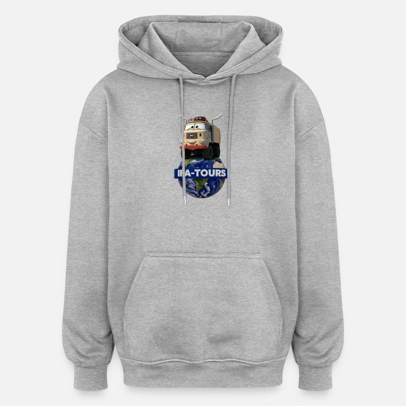 Willi le camion - Sweat à capuche oversize unisexe - gris chiné