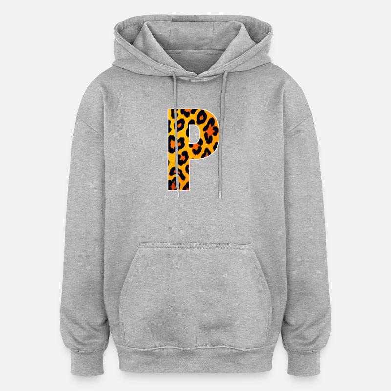 Leopard_Buchstabenmuster_ _P - Oversized Unisex Hoodie - heather grey