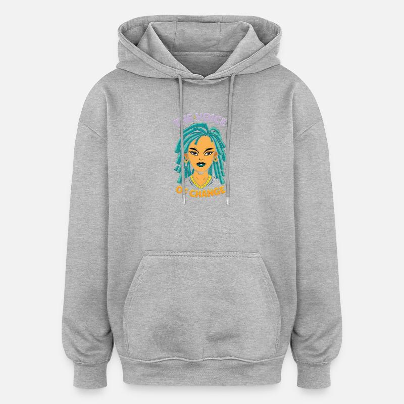 La Voix du Changement – Design d’Autonomisation - Sweat à capuche oversize unisexe - gris chiné