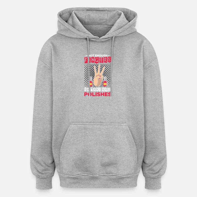 Nageldesigner Nageldesignerin Kosmetik Nagelstudio - Oversized Unisex Hoodie - Grau meliert
