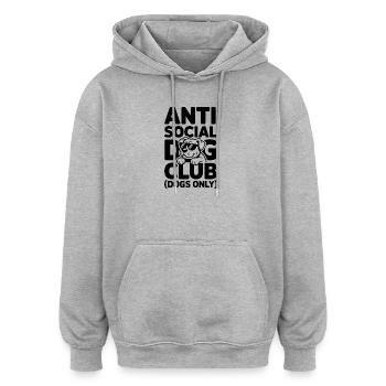 Anti Social Dog Club - Oversized Unisex Hoodie - heather grey - Front - Noah (186cm)