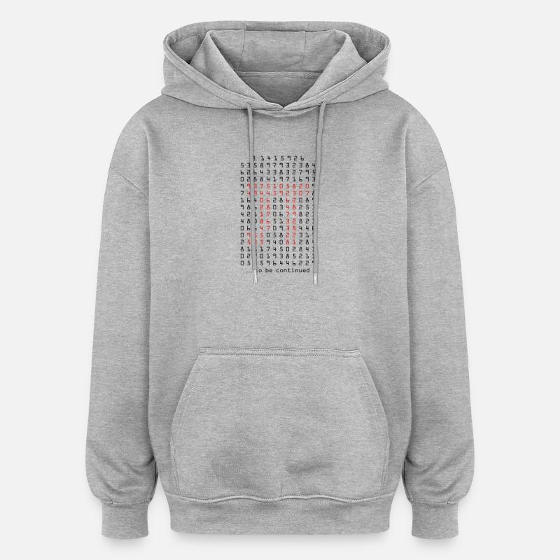 pi - 3.14159265 - nerd - mathématiques - Sweat à capuche oversize unisexe - gris chiné