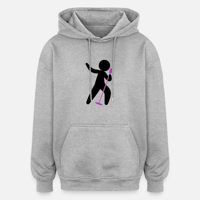 Pop star - Sweat à capuche oversize unisexe - gris chiné