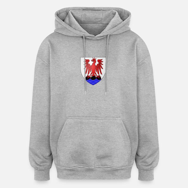 Blason Nice - Sweat à capuche oversize unisexe - gris chiné