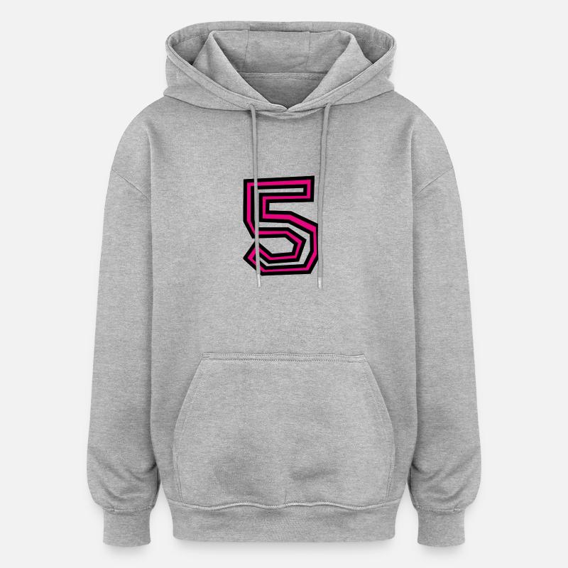 5 - Sweat à capuche oversize unisexe - gris chiné