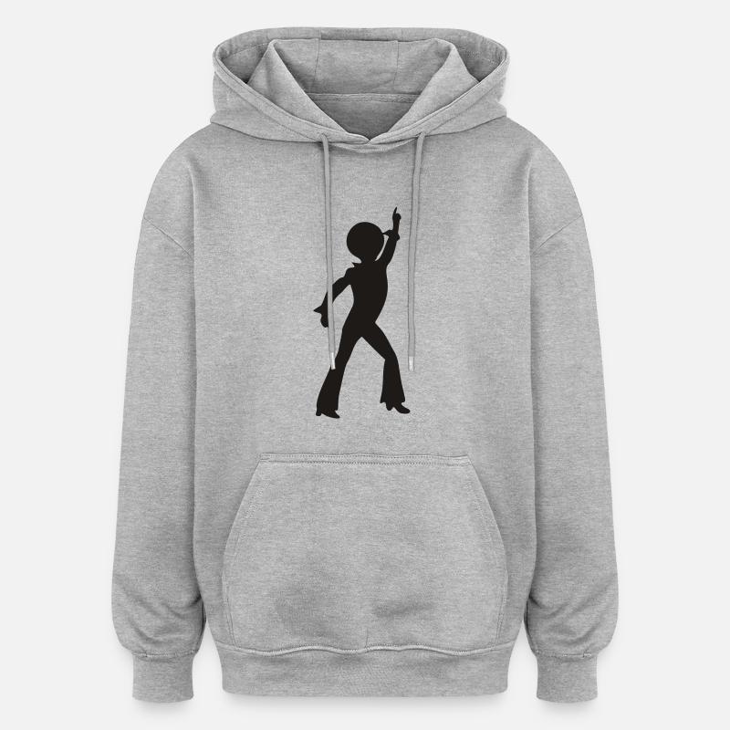 disco_stu - Sweat à capuche oversize unisexe - gris chiné