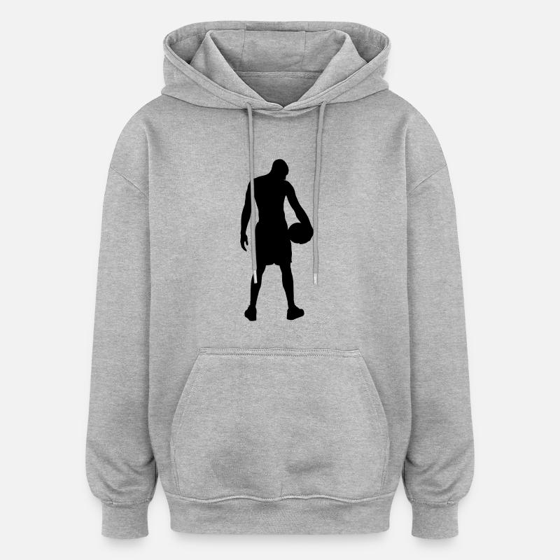 basketball - Sweat à capuche oversize unisexe - gris chiné