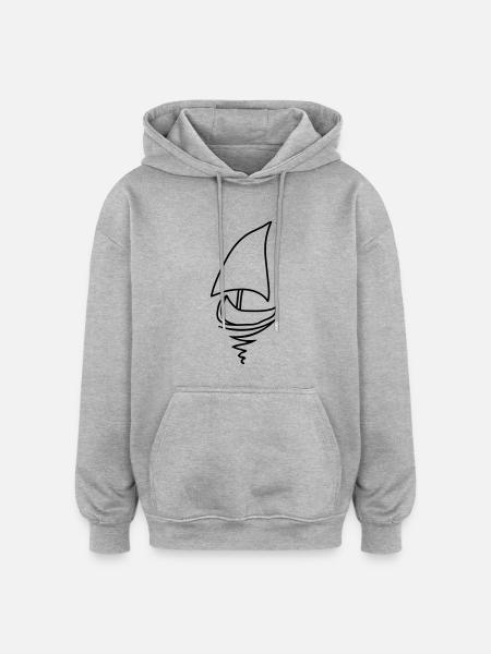 schiff_1c - Sweat à capuche oversize unisexe - gris chiné