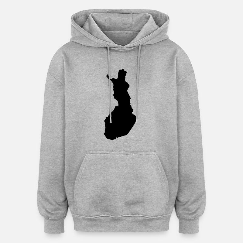 Finnland - Oversized Unisex Hoodie - Grau meliert