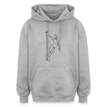 Stripperin an Stripstange Striptease Design - Oversized Unisex Hoodie - Grau meliert - Vorne - Noah (186cm)