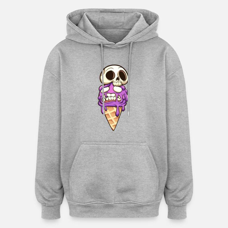 Schädel - Oversized Unisex Hoodie - Grau meliert