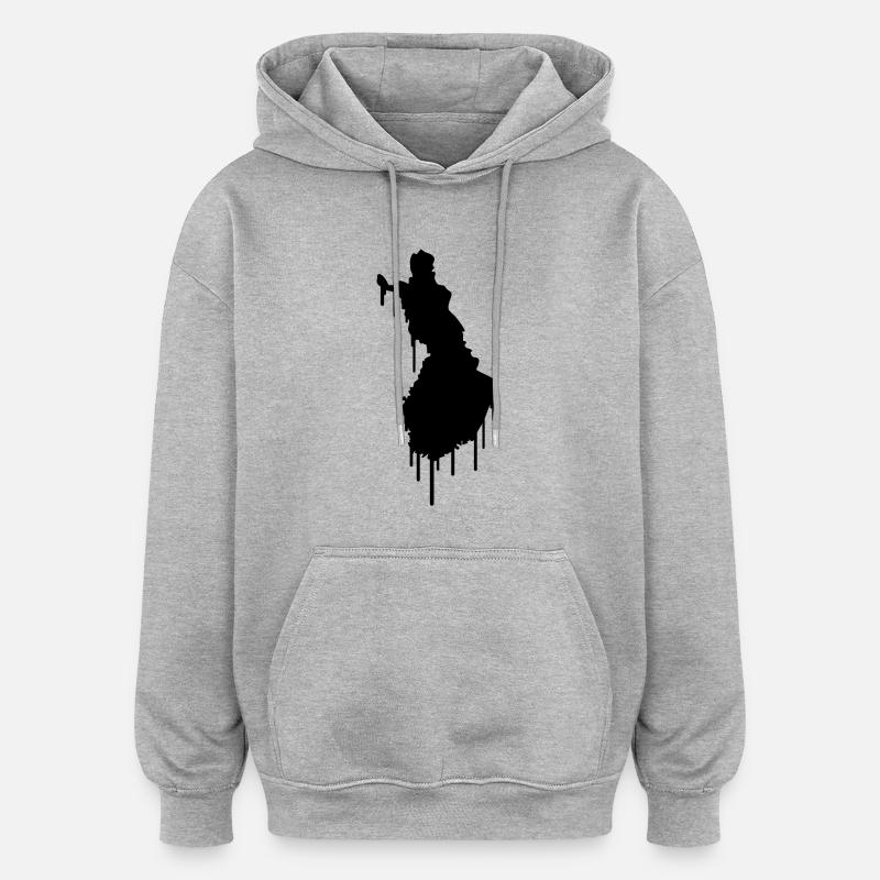 Finland Graffiti - Sweat à capuche oversize unisexe - gris chiné