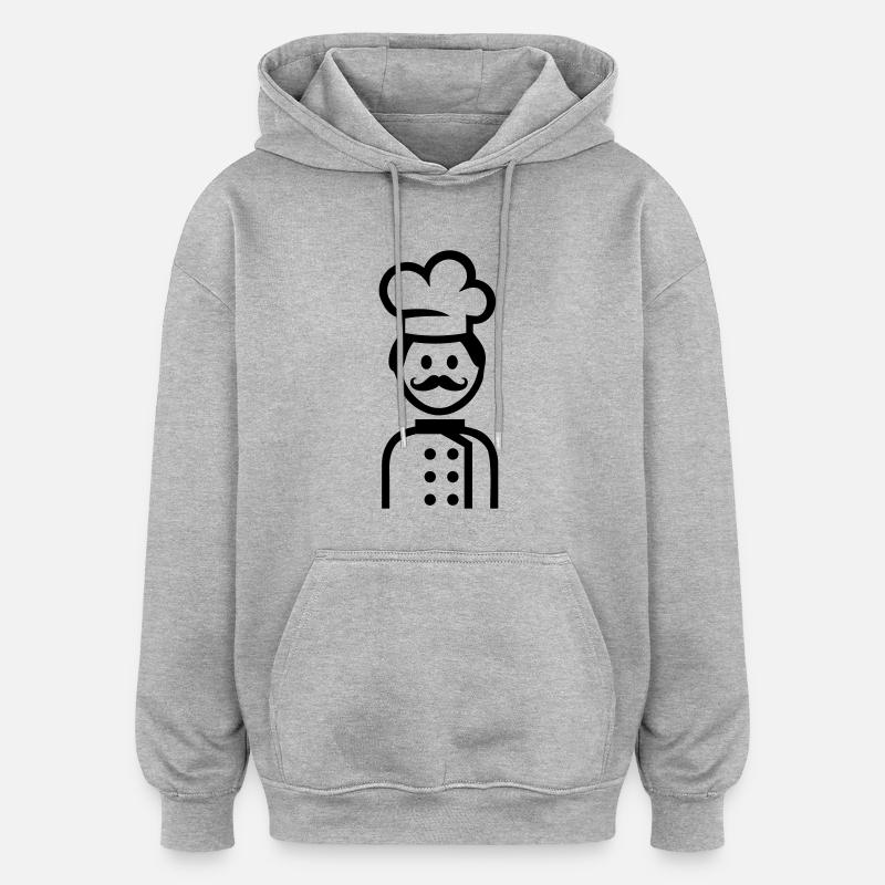 Cuisinier - Sweat à capuche oversize unisexe - gris chiné