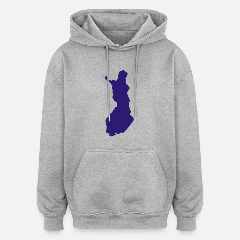 Finlande - Sweat à capuche oversize unisexe - gris chiné
